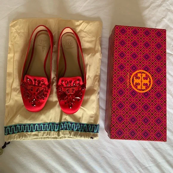 Tory Burch Delphine Logo Satin Loafer - Picture 4 of 12